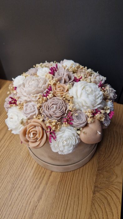 Flower box ze świec sojowych XXL