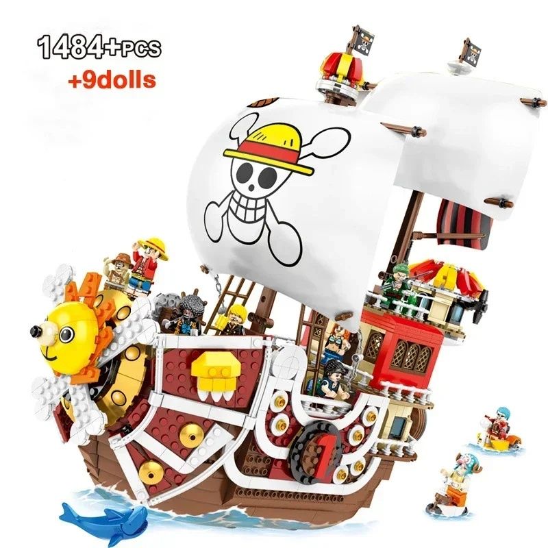 Presente barco one peace 1484 peças +9 figuras