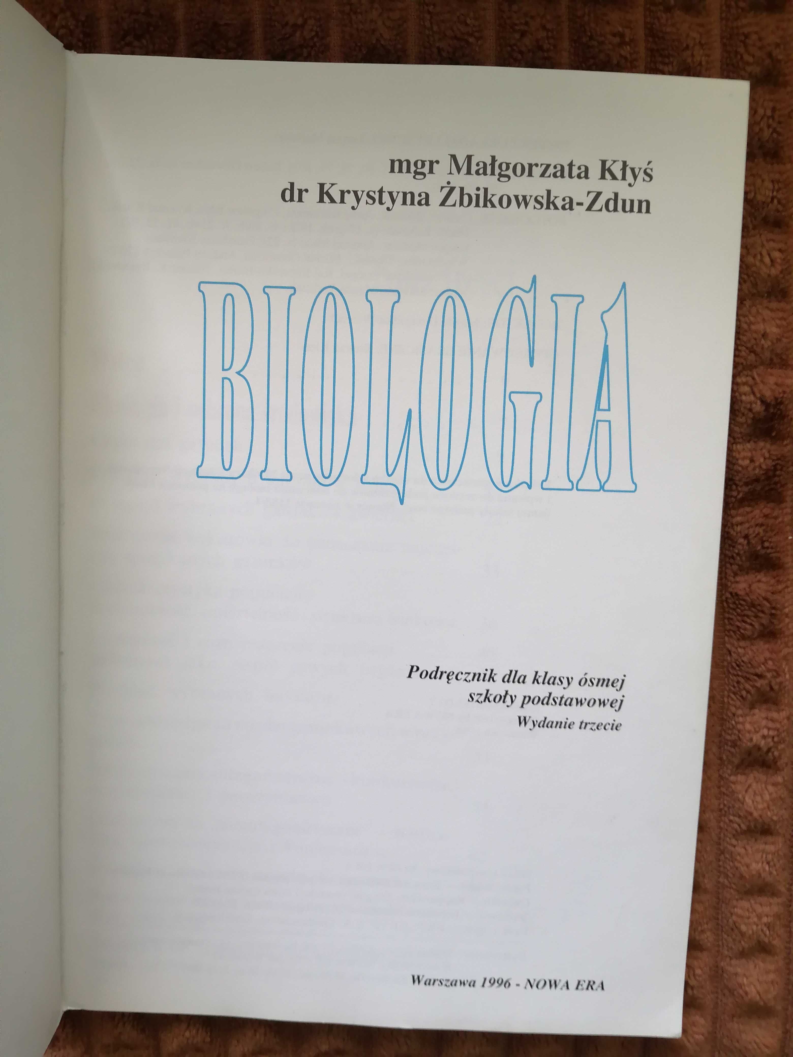 Biologia dla kl.8 M. Kłyś, K. Żbikowska -Zdun