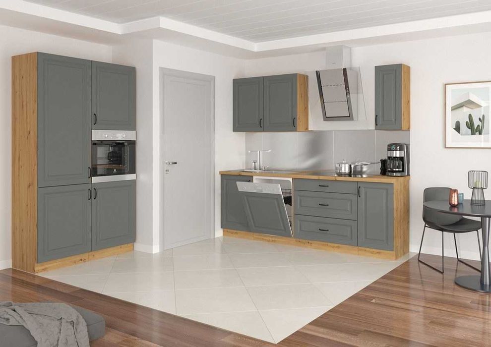 Zestaw mebli kuchennych KLEO MDF styl angielski frezowane fronty