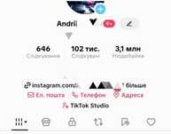 Продам акаунт Tiktok. 102 K підписників