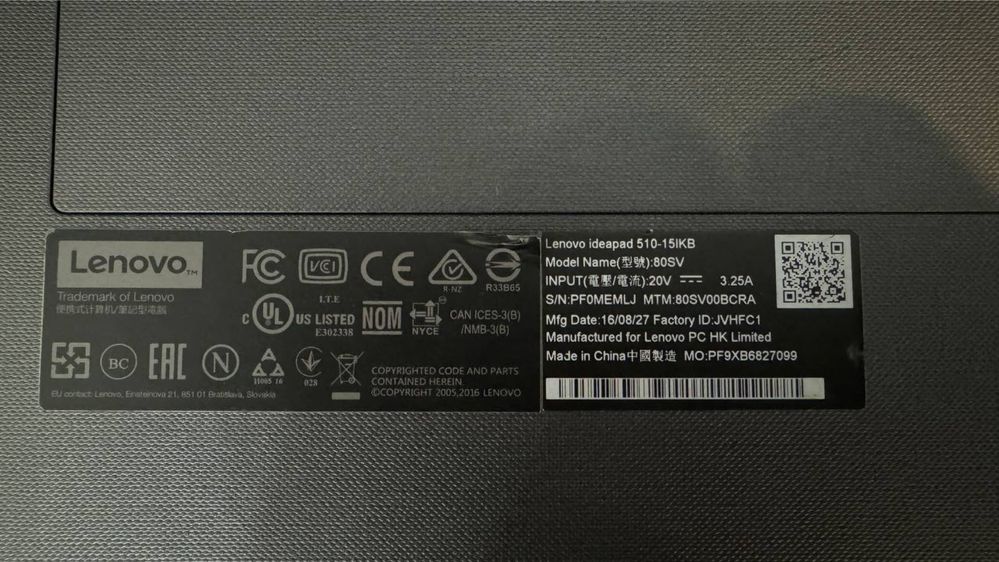 Ноутбук Lenovo IdeaPad 510-15IKB