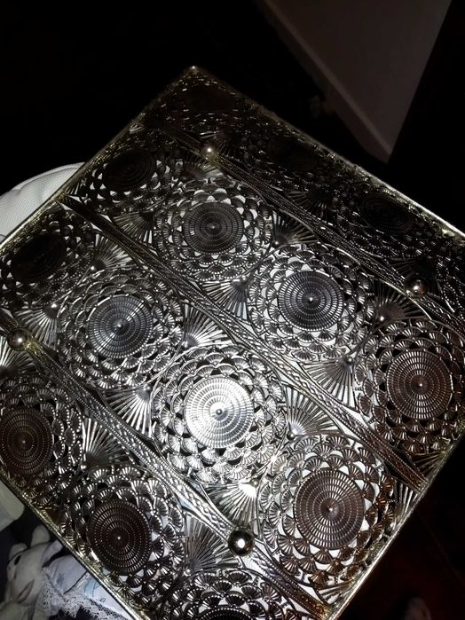 Centro de mesa prateado