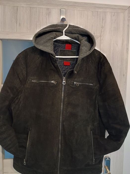 Kurtka zamszowa męska z kapturem