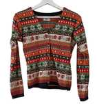 wzorzysty sweter vintage casual kardigan + kosmetyk GRATIS