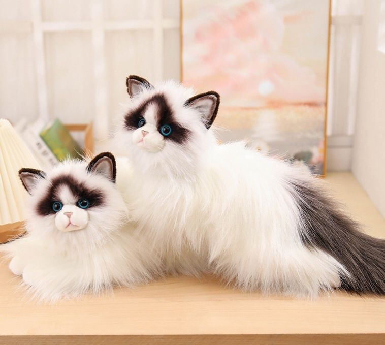 Лучшая премиум реалистичная мягкая модель  кошки 50 см как живая