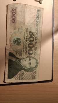 Banknot 5000 zł 1982 rok - Seria BU