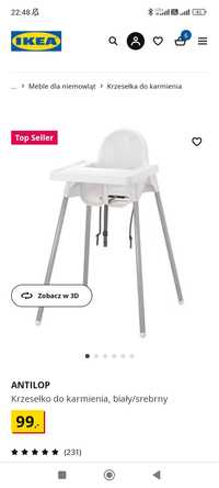 Ikea antylop krzesełko + taca