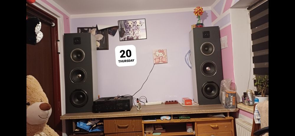 Kolumny podłogowe wraz ze wzmacniaczem