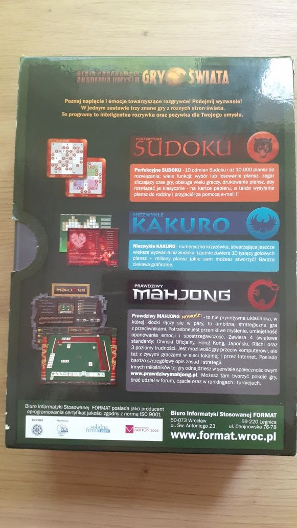 Gry Swiata: Sudoku, Kakuro, Mahjong