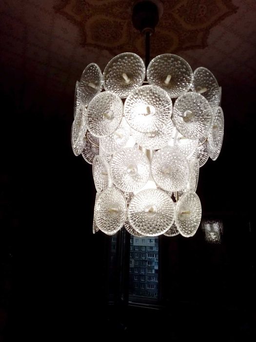 Винтажная двухъярусная люстра 80-х годов ХХ века