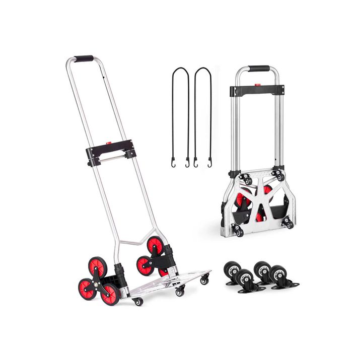Składany Wózek Transportowy Ze Stalową Ramą i Kółkami 2w1