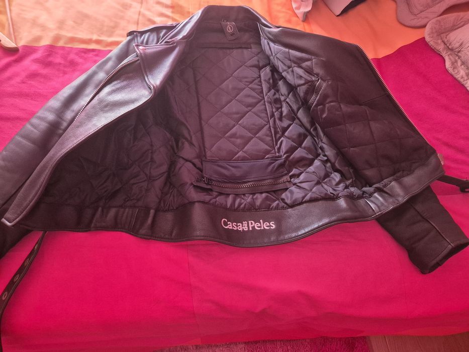 Blusão Motard de homem em pele