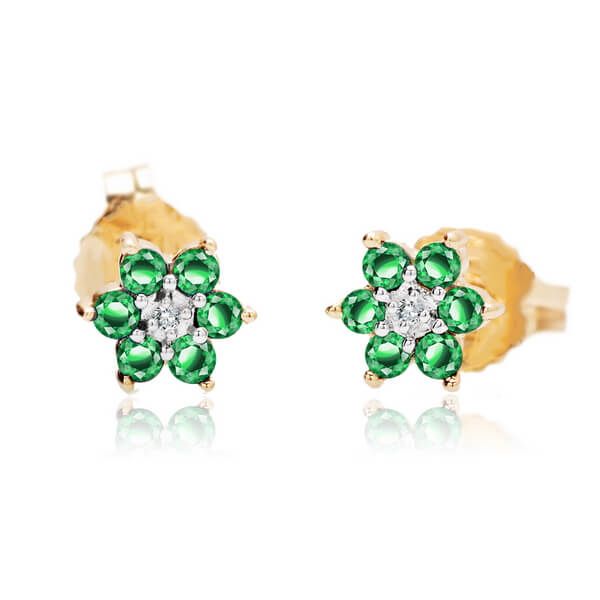 złote kolczyki staviori z diamentem