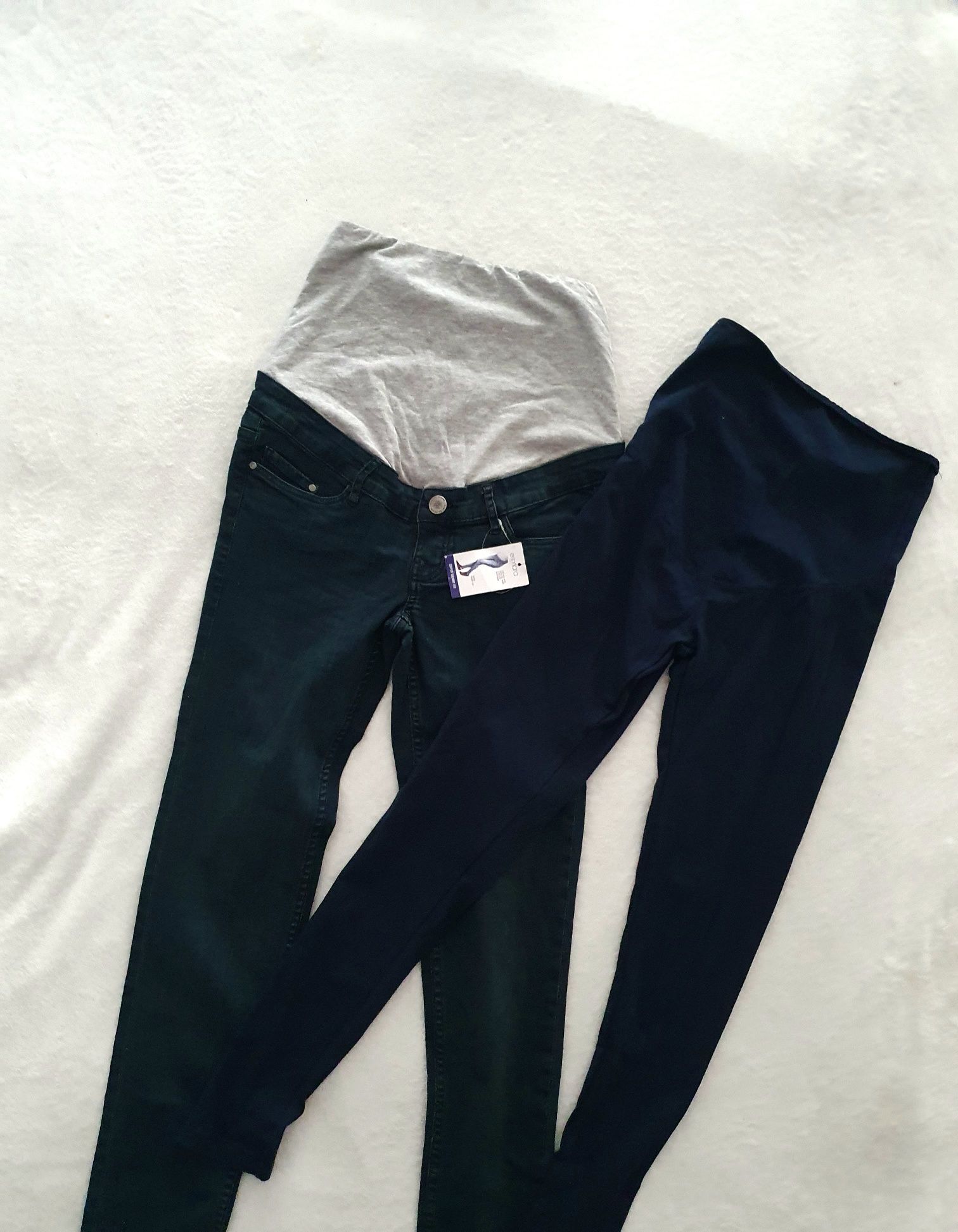 OKAZJA ciążowy zestaw jeansy legginsy xs 34 s 36 ciąża maternity
