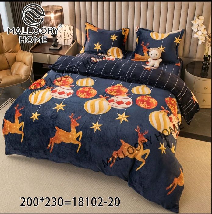 Тепла Велюрова постіль Новий Рік , Євророзмір