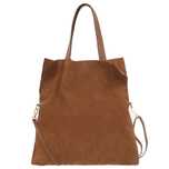 VERA PELLE torebka damska zamszowa shopper z paskiem V676 camel