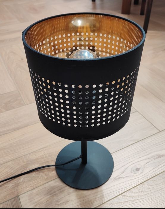 TAGO Czarna Lampka Nocna Lampa Stołowa Biurkowa