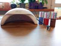Zestaw do paznokci hybrydowych, lampa uv i 3 lakiery Simple 3w1