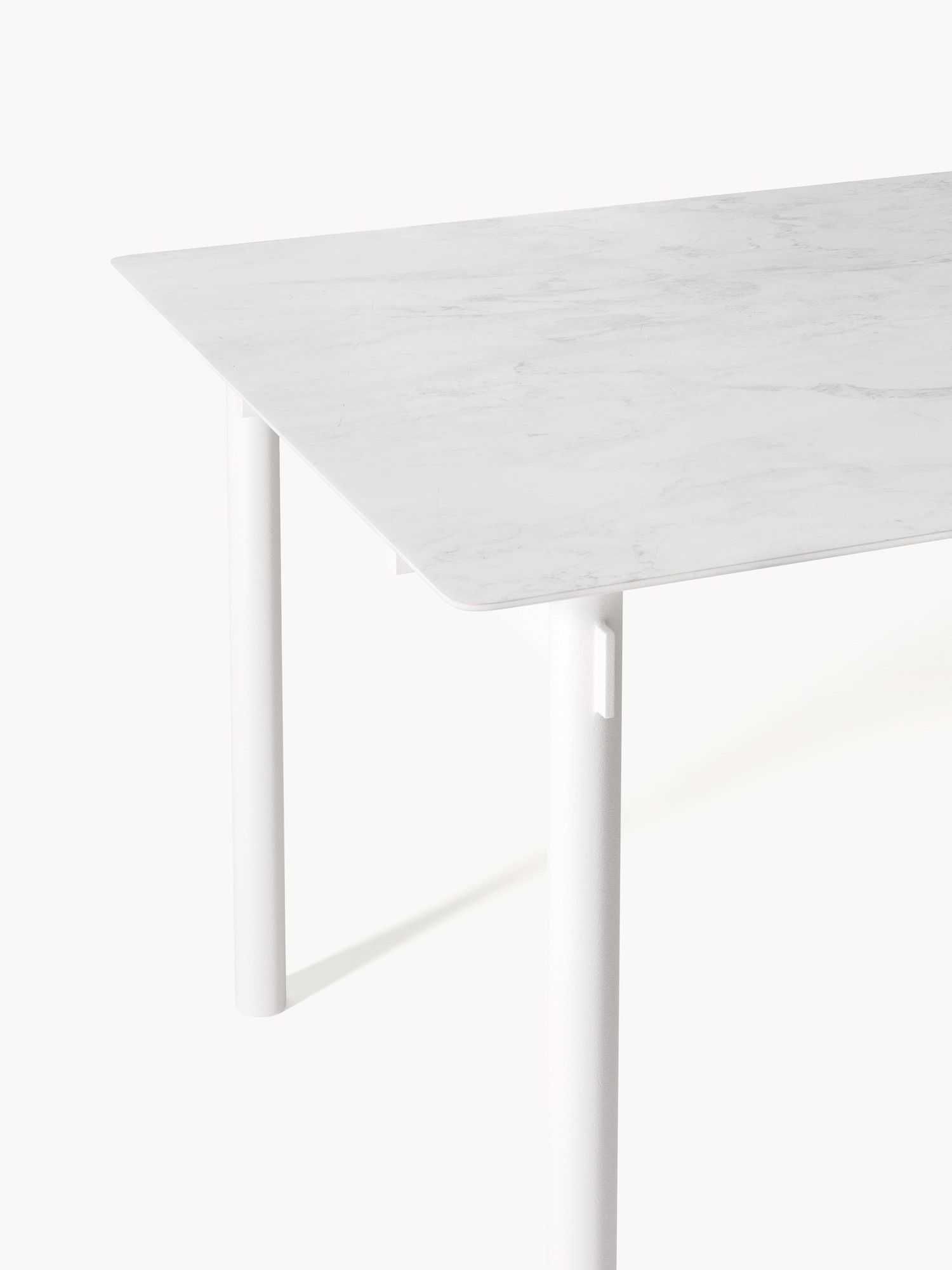 Stół do jadalni Westwing Mavi 140x90 cm biały spiek ceramika 160x90 cm