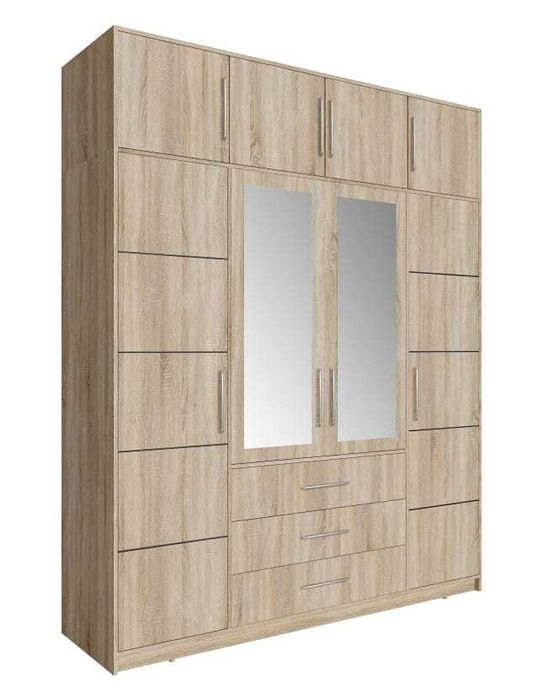 (lustro,szuflady,4-kolory) Szafa Bali z nadstawką 196x245x58