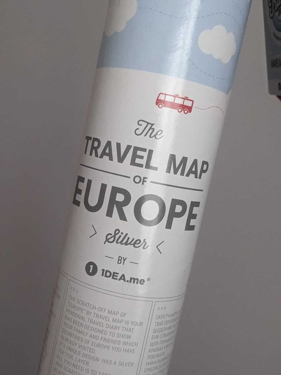 Скретч карта Європи НОВА
