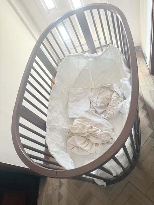 Stokke Sleepi Berço Oval + Colchão+roupa de cama