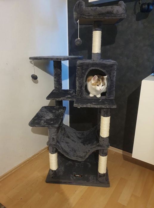 Drapak dla kota XXL duży wieża domek legowisko hamak zabawki STABILNY