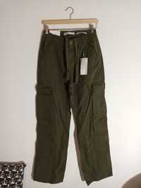 Spodnie cargo khaki Bershka 38