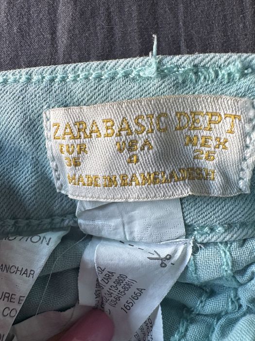 Spodnie Zara Basic miętowe r. 36