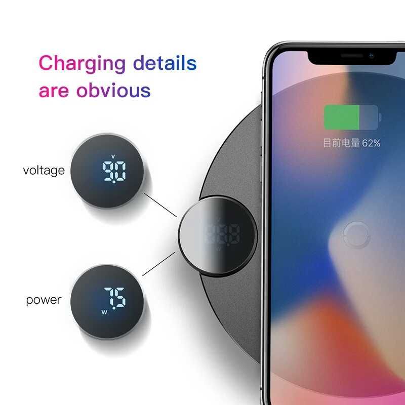 Бездротова зарядка Baseus LCD Digital Wireless Display Charger