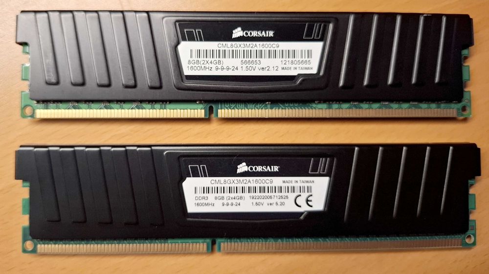 Pamięć RAM DDR3 CORSAIR 2 x 8GB (2x4GB) 1600Mhz 1.5V