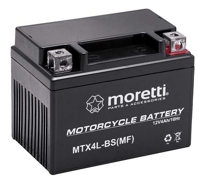 Akumulator motocyklowy Moretti AGM ŻEL MTX4L-BS FTX 4L-BS YTX4L-BS 4ah