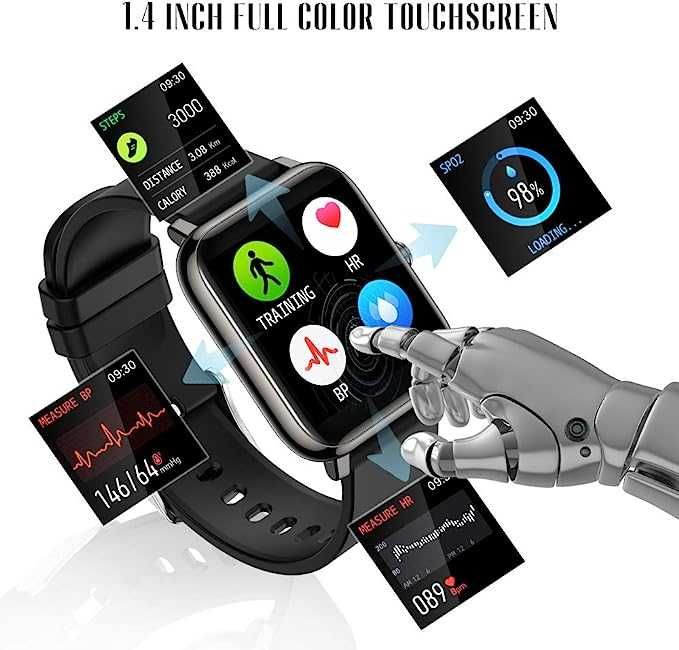 Smartwatch, 1,4 cala, dotykowy kolorowy wyświetlacz Judneer