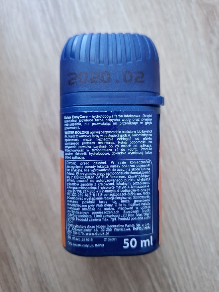 Dulux Easy Care Baby Blue niebieski tester koloru z pędzelkiem zaprawk