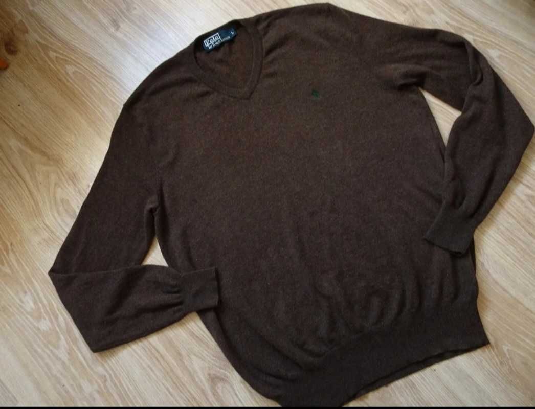 Ralph Lauren merino wool wełniany sweter L