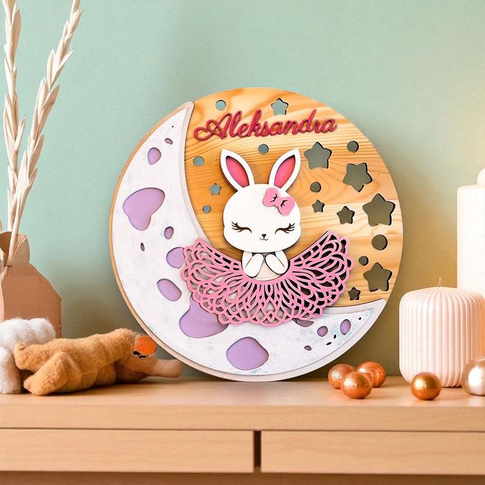 ENTEGRA: Placa Personalizada com Nome para Quarto de Bebé