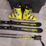 narty Fischer 140cm+buty Fischer 26.5