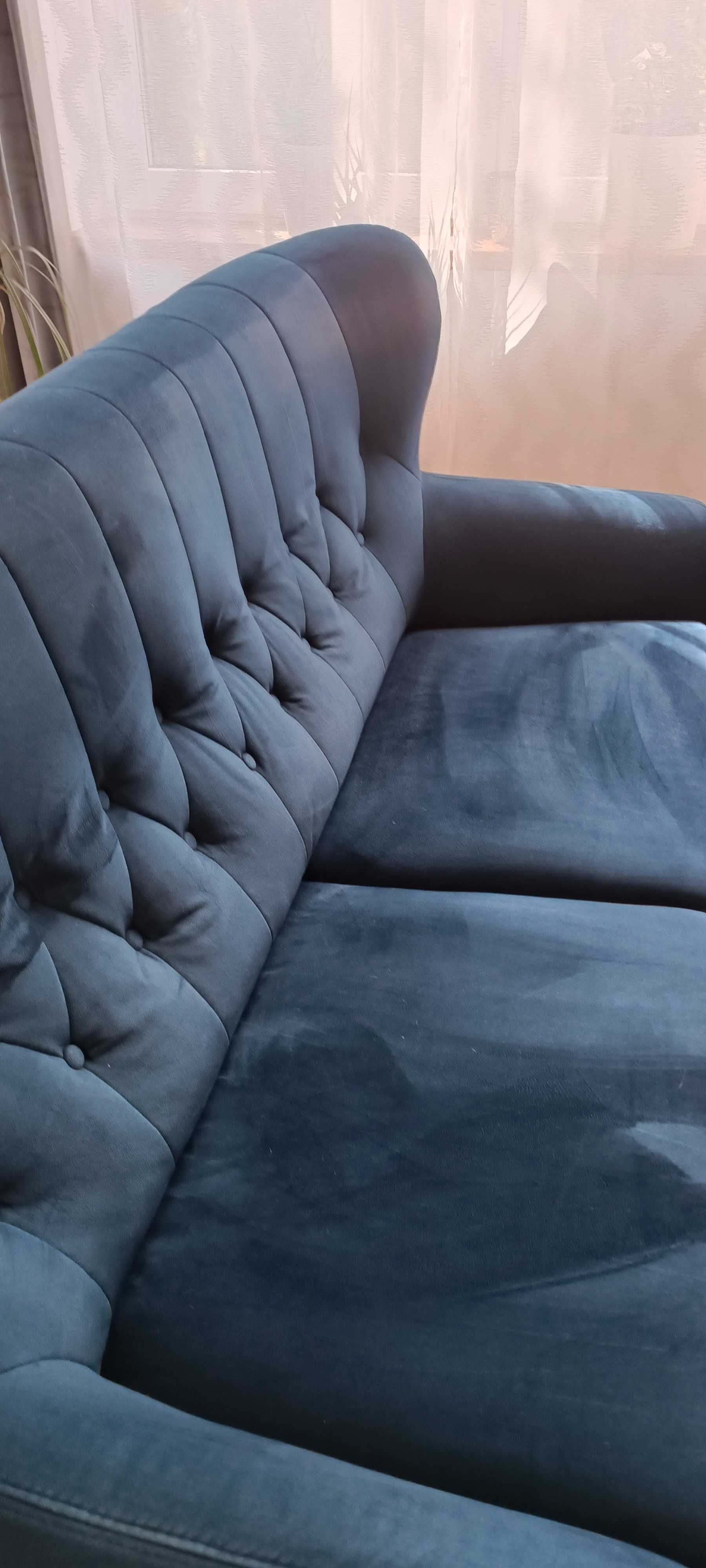 Promo!!! Niebieska sofa uszak Kelso