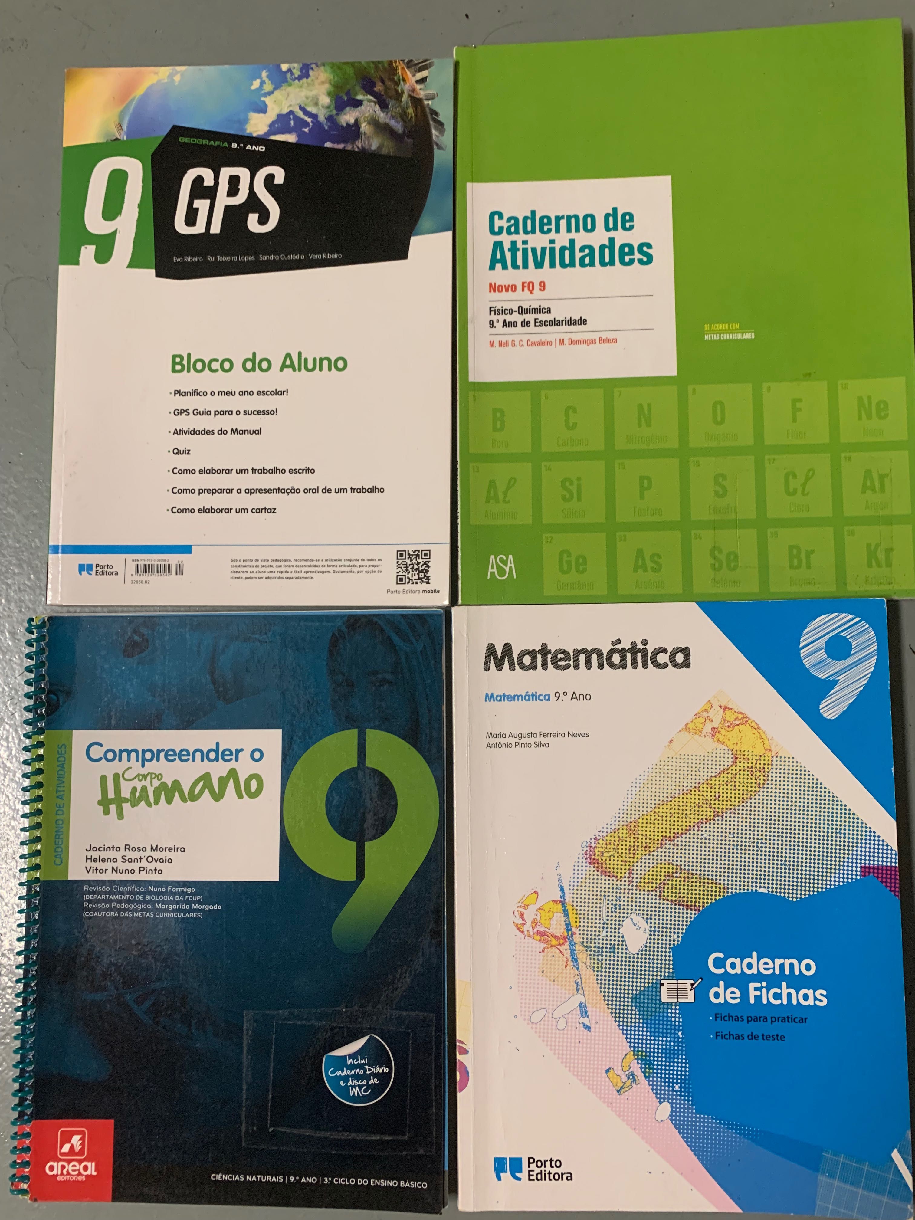 Cadernos de Atividades 9ºAno - COMO NOVOS