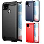Противоударный чехол бампер для Realme C21 C21y C25y карбон 3 цвета