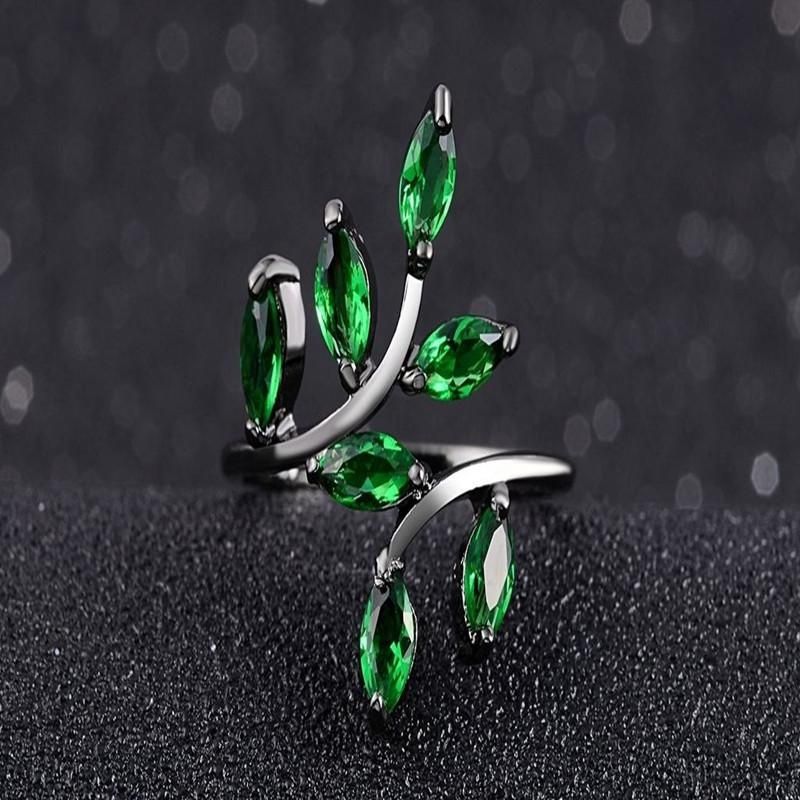 Кольцо серебро Green Zirconia размер 17.5