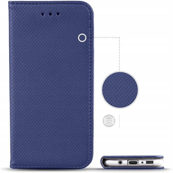 Etui Z Klapką Magnet Do Samsung Galaxy A21S Portfel Granatowe
