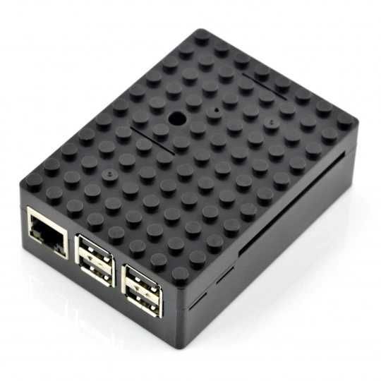 Pi-Blox - obudowa "Lego" Raspberry Pi Model 3B+/3B/2B - czarna