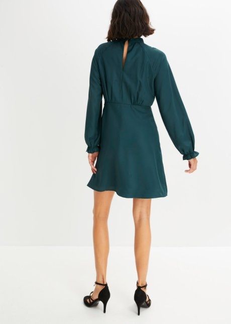 B.P.C sukienka ciemnozielona efektowna r.38