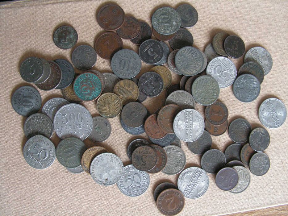 Z-w -   monety niemieckie, pruskie, z Weimaru, ponad 80 sztuk