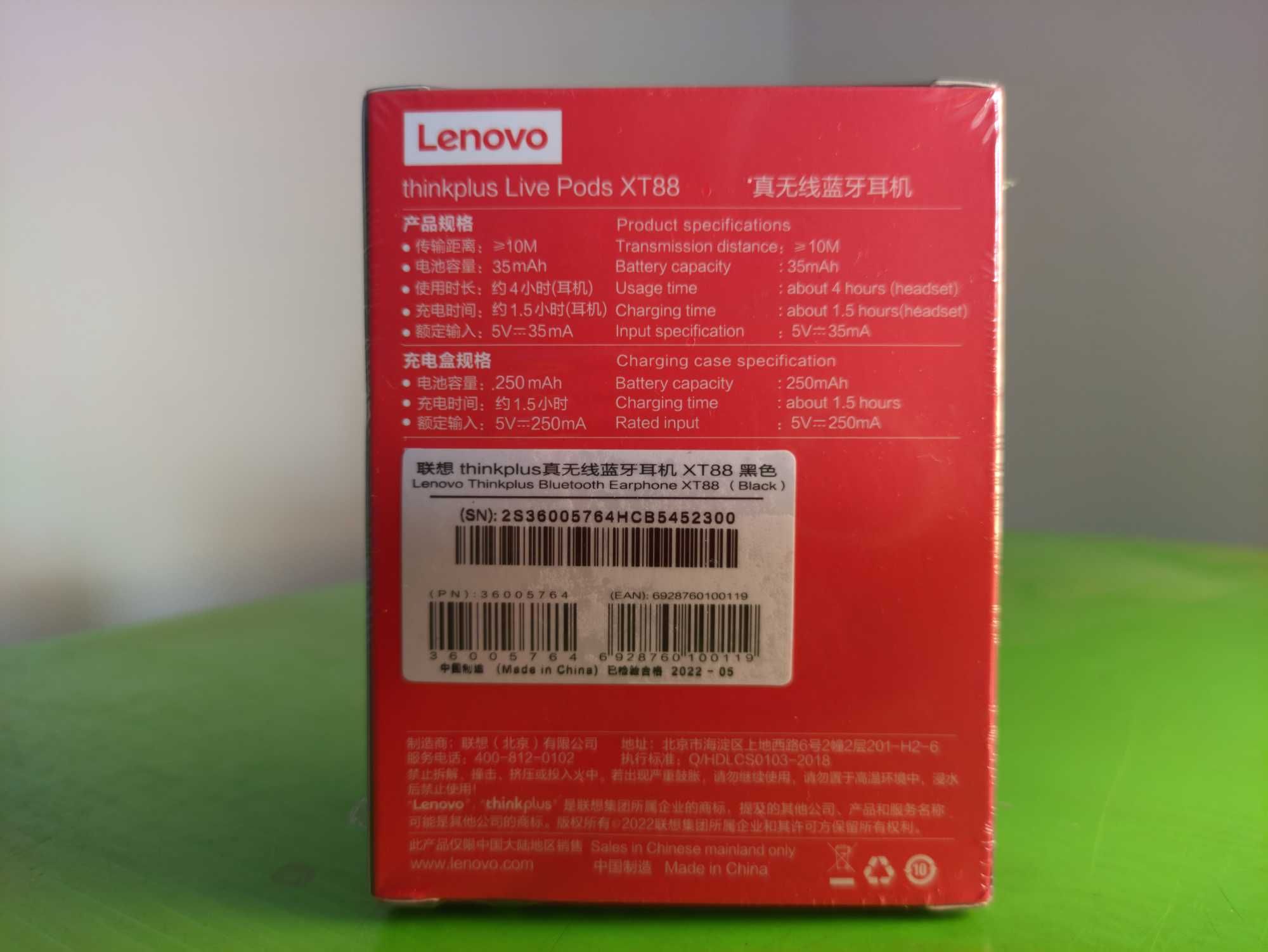 Lenovo ThinkPlus LivePods LP40 XT88 TWS Беспроводные наушники Оригинал