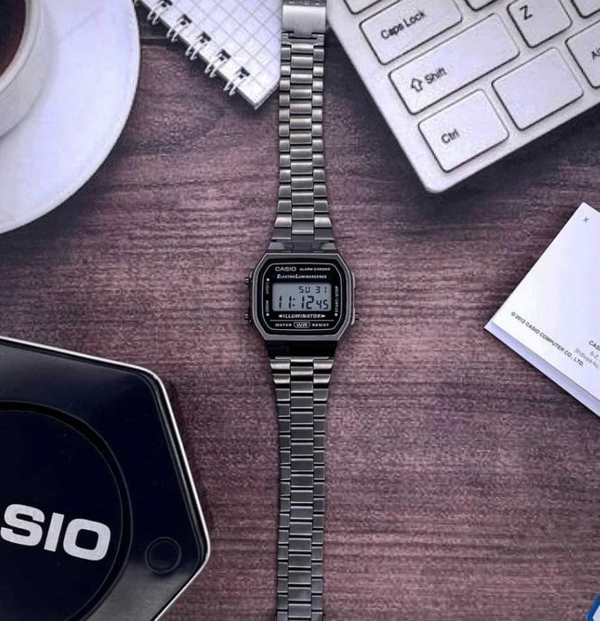 Стильные мужские часы Casio A168WGG-1A — оригинал