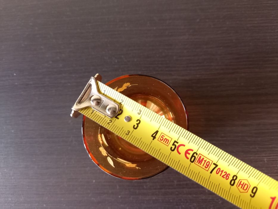 Szklanka, literatka szkło brązowe z wzorem