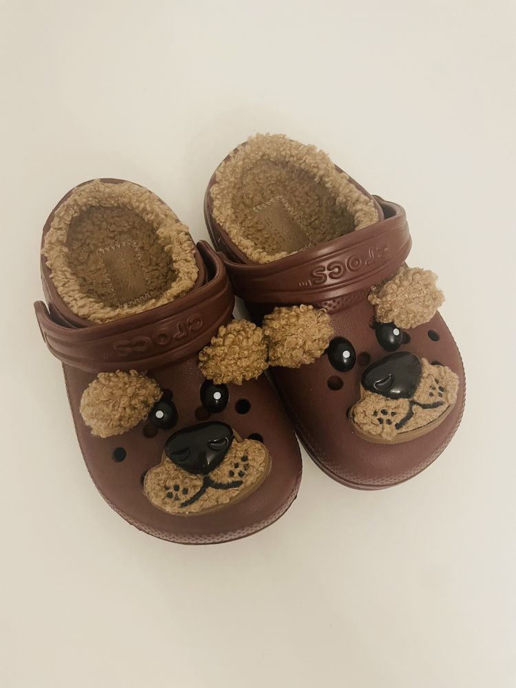Crocs nowe klapki ocieplane misie r.25 z USA